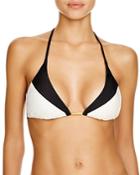 Vix Color Block Halter Triangle Bikini Top