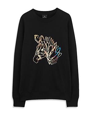 Ps Paul Smith Zebra Head Print Organic Cotton Crewneck Sweatshirt