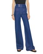 Frame Le Hardy High Rise Wide Leg Jeans In Adele