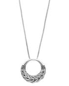 John Hardy Sterling Silver Classic Chain Diamond Pave Circle Pendant Necklace, 32