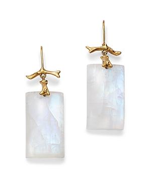 Annette Ferdinandsen Design 18k Yellow Gold Moonstone Drop Earrings