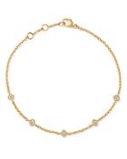 Bloomingdale's Diamond Clover Station Bracelet In 14k Yellow Gold, 0.10 Ct. T.w. - 100% Exclusive