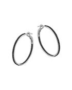 Bloomingdale's Black Diamond Inside Out Hoop Earrings In 14k White Gold, 1.0 Ct. T.w. - 100% Exclusive