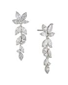 Nadri Wren Cubic Zirconia Cluster Linear Drop Earrings In Rhodium Plated