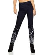 Bcbgeneration Embroidered Skinny Jeans In Rinse Wash