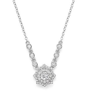 Diamond Pendant Necklace In 14k White Gold, .45 Ct. T.w.