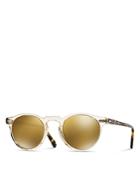 Oliver Peoples Gregory Peck Mirrored Round Sunglasses, 47mm