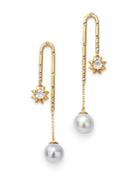 Suel Blackened 18k Yellow Gold Cosmic Diamond & South Sea Baroque Pearl Drop Earrings