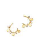 Zoe Chicco 14k Yellow Gold Itty Bitty Diamond & Disc Hoop Earrings