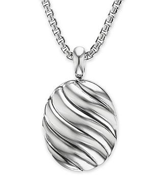 David Yurman Sterling Silver Amulets Sculptured Oval Locket Amulet Pendant
