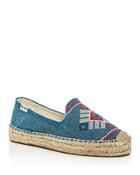 Soludos Women's Denim Smoking Slipper Platform Espadrille Flats