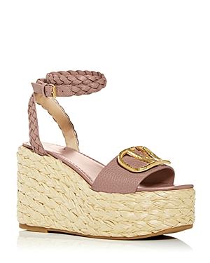 Valentino Garavani Women's Vlogo Wedge Platform Espadrille Sandals