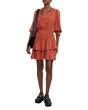 Maje Radji Satin Ruffled Dress