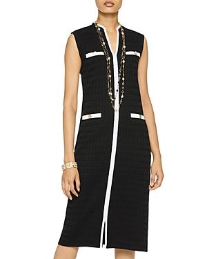 Misook Contrast Trim Midi Knit Dress
