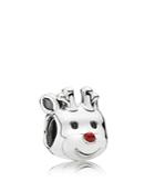 Pandora Charm - Sterling Silver & Enamel Red-nosed Reindeer, Moments Collection