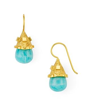 Julie Vos Botticelli Capped Earrings With Amazonite
