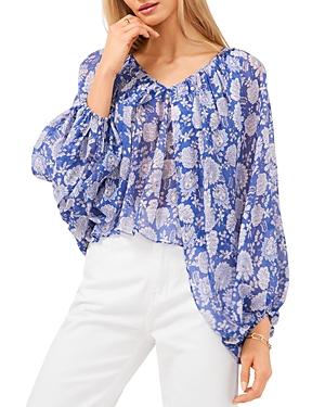 Vince Camuto Balloon Sleeve Tie Neck Top