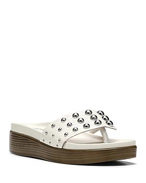 Donald Pliner Women's Studded Thong Leather Wedge Sandals