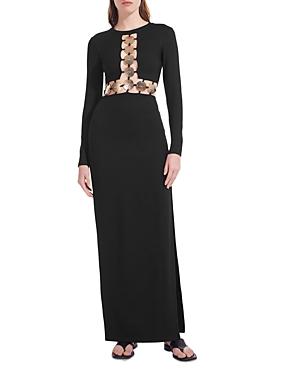 Staud Delphine Embellished Cutout Dress