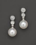 Cultured Pearl Drop Earrings With Diamonds, 7-7.5 Mm - 100% Exclusive