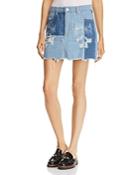Sunset & Spring Patched Denim Skirt - 100% Bloomingdale's Exclusive