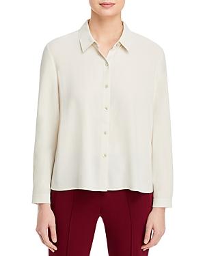 Eileen Fisher Button Front Silk Shirt