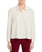 Eileen Fisher Button Front Silk Shirt