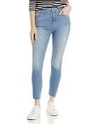 Mother Looker High-rise Distressed Ankle Skinny Jeans In Srlshoot