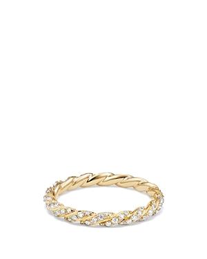 David Yurman Paveflex Ring With Diamonds In 18k Gold
