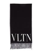 Valentino Garavani Wool & Cashmere Logo Scarf