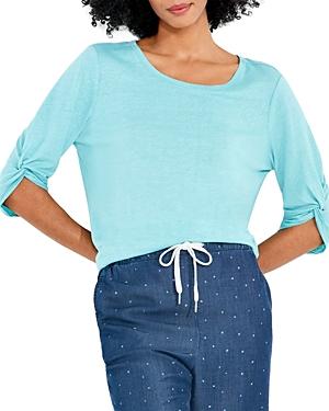 Nzt Nic+zoe Knot Sleeve Boat Neck Top