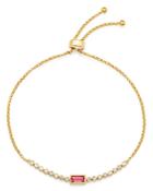Bloomingdale's Pink Tourmaline & Diamond Bolo Bracelet In 14k Yellow Gold - 100% Exclusive