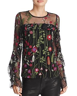 Red Carter Brianne Embroidered Top