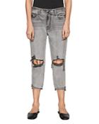 Frame Le Garcon Front Cuff Jeans In Monsoon Rips