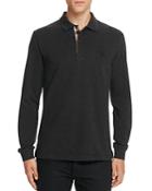 Burberry Oxford Pique Long Sleeve Slim Fit Polo Shirt