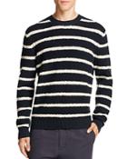 Vince Stretch Merino Wool Textured Striped Sweater