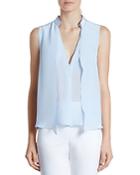 Halston Heritage Washed Silk Top