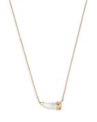 Allsaints White Howlite Horn Pendant Necklace In Gold Tone, 18-20