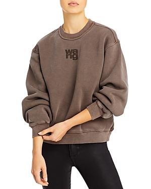 Alexanderwang.t Essential Terry Crew Sweatshirt With Puff Paint Logo