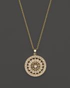 Diamond Medallion Pendant Necklace In 14k Yellow Gold, .25 Ct. T.w.
