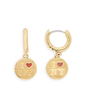 Kate Spade New York I Heart Ny Charm Huggie Hoop Earrings