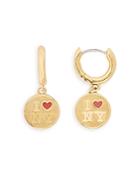 Kate Spade New York I Heart Ny Charm Huggie Hoop Earrings