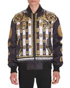 Versace Jeans Couture Sun Coin Striped Bomber Jacket