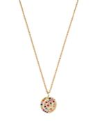Shebee 14k Yellow Gold Multicolor Sapphire Spiral Pendant Necklace, 16