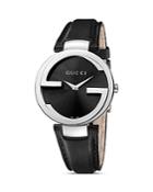 Gucci Interlocking Collection Steel Case Watch With Black Dial And Strap, 37mm