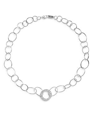 Ippolita Sterling Silver Stardust Open Wavy Circle Chain Necklace With Diamonds, 20
