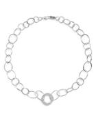 Ippolita Sterling Silver Stardust Open Wavy Circle Chain Necklace With Diamonds, 20
