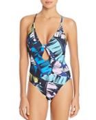 Red Carter Keyhole Maillot One Piece Swimsuit