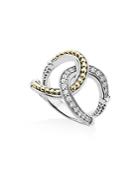 Lagos 18k Gold And Sterling Silver Enso Interlocking Ring With Diamonds