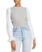 Lucy Paris Quinn Mixed Media Top